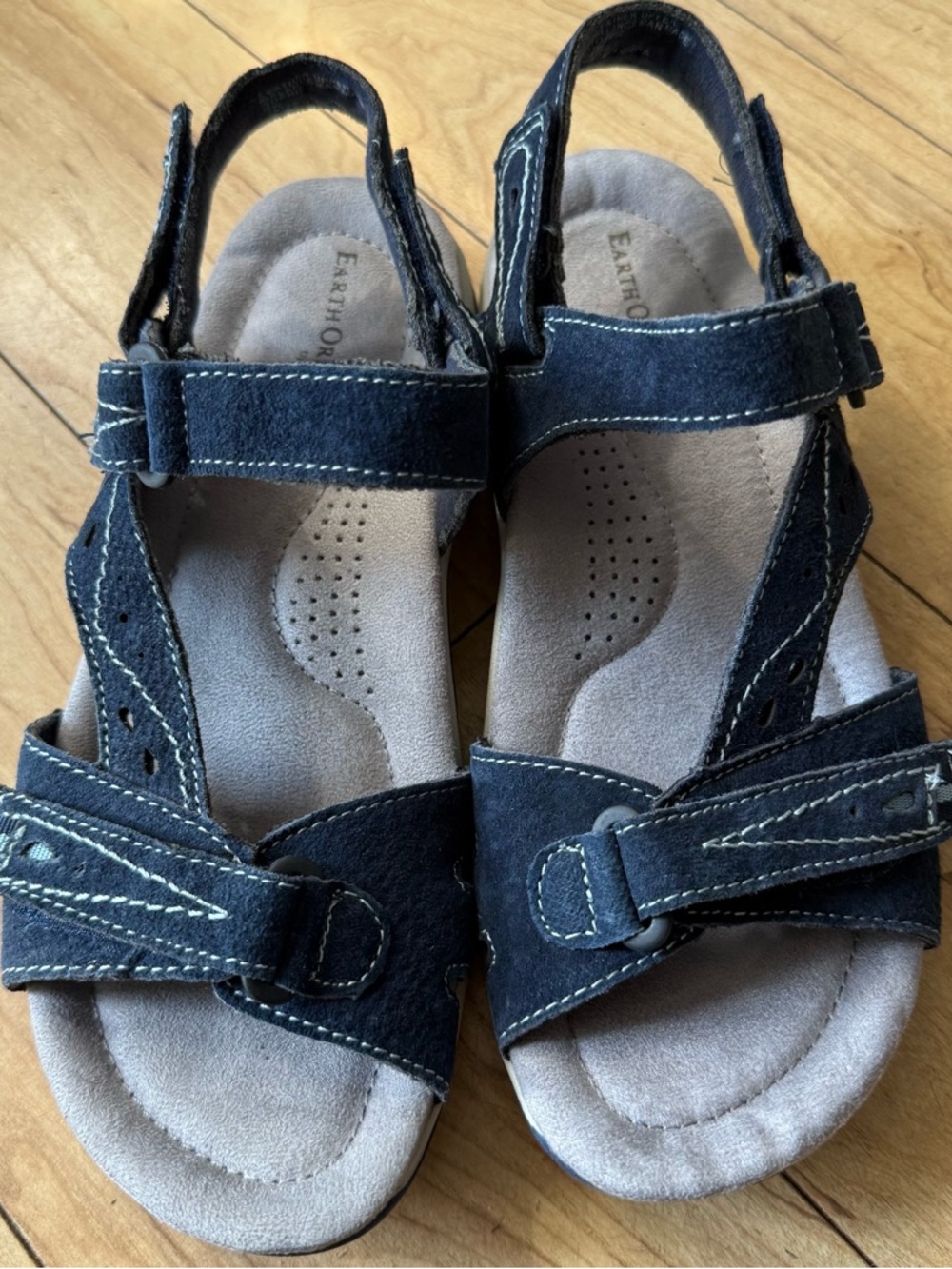 Earth Origins Sophie Navy Blue Suede Strap Sandals